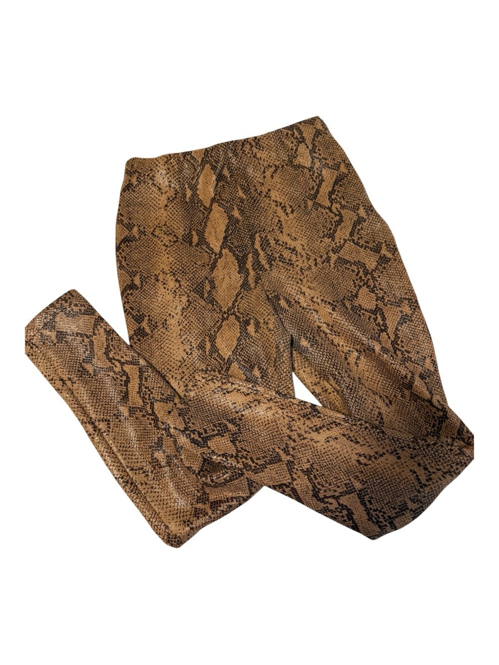 Zara Animal Print Snake Print Skinny Ankle Pants Size S Brown Black